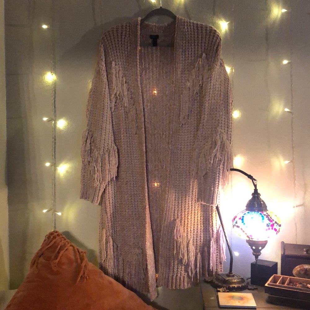 G.I.L.I - pink fringe cardigan